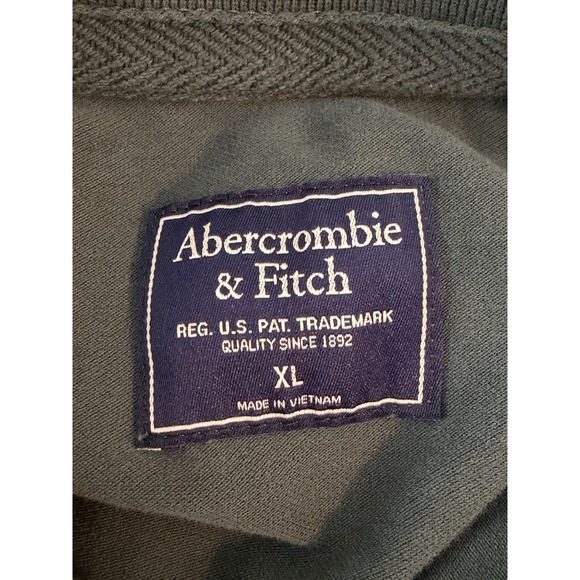 Abercrombie & Fitch Y2K Mens Long Sleeve Green Polo Shirt XL Embroidered Logo - Picture 7 of 8